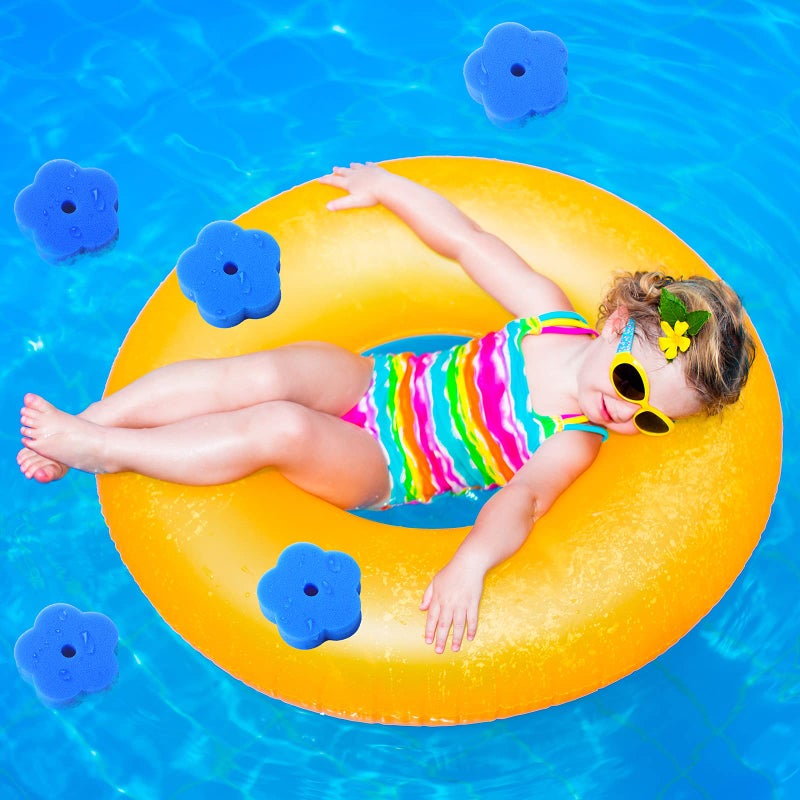 Chuangdi 24 Pieces Sponge for Hot Tub Accessories, Flower Oil Scum Absorber for Swimming Pool and Spa (Blue) - Image 5